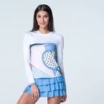 Vêtements Lucky in Love Lucky in Love Linen Intuition Haut Manches Longues Femmes-Blanc,Multicouleur