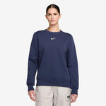 Vêtements Nike Nike Phoenix Fleece Crew Sweat-shirt Femmes-Bleu Foncé,Crème