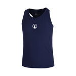 V&ecirc;tements de tennis Quiet Please Quiet Please Racerback D&eacute;bardeur Tank Top Filles-Bleu Fonc&eacute;,Blanc