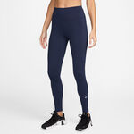 V&ecirc;tements Nike Nike Dri-FIT One High Rise Collant tight Femmes - bleu fonc&eacute;, blanc