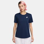 Vêtements Nike Nike Club T-shirt Femmes-Bleu Foncé