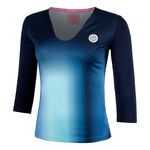 Vêtements BIDI BADU BIDI BADU Spectrum V-Neck Haut Manches Longues Femmes-Bleu Foncé,Bleu Clair