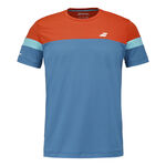 V&ecirc;tements Babolat Babolat Crew Neck T-shirt Hommes - bleu fonc&eacute;, orange